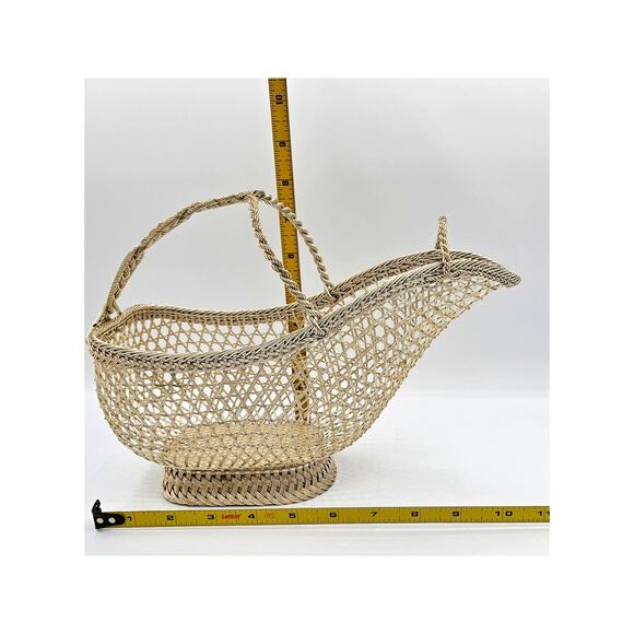 Vintage French Silver Woven Basket Bottle Holder from the Early 20th Century - Picture 7 of 7